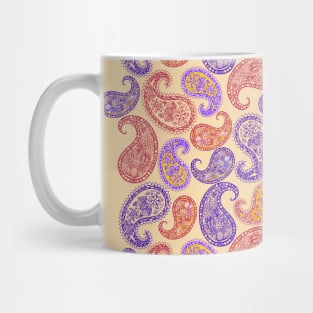 Paisleys Red and Purple Mug